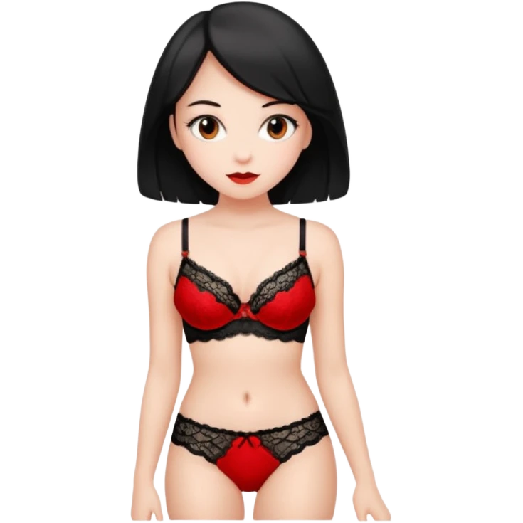 Girl with sexy bra and miny panty emoji