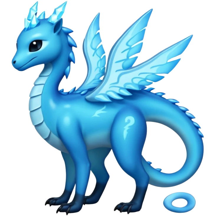 Shiny Dark Edgy  Aurorus-Inteleon-Amaura-Fakémon-hybrid-creature (full body)  emoji