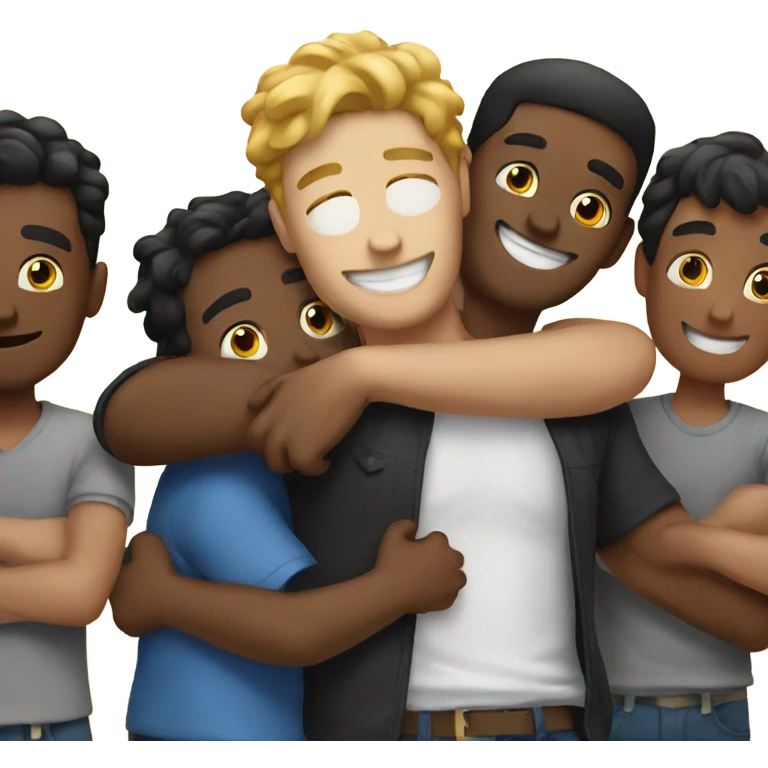 a guys hugging his friends emoji
