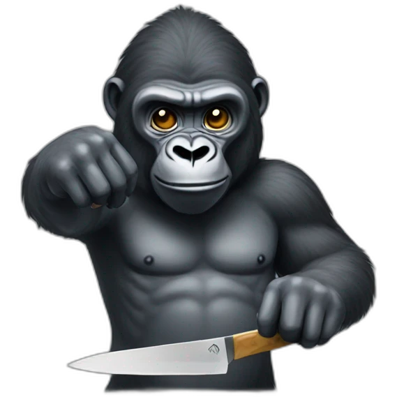 Gorilla with knife emoji