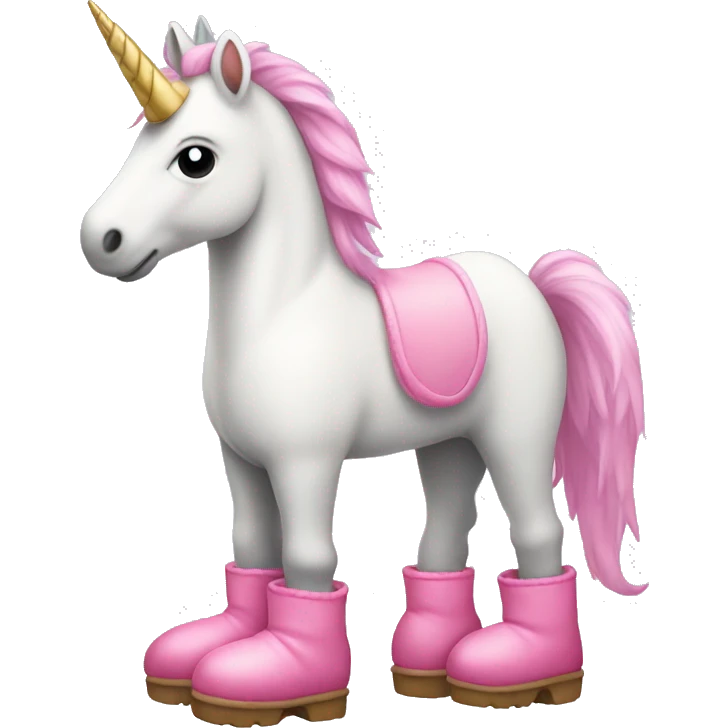 Unicorn with pink uggs on emoji