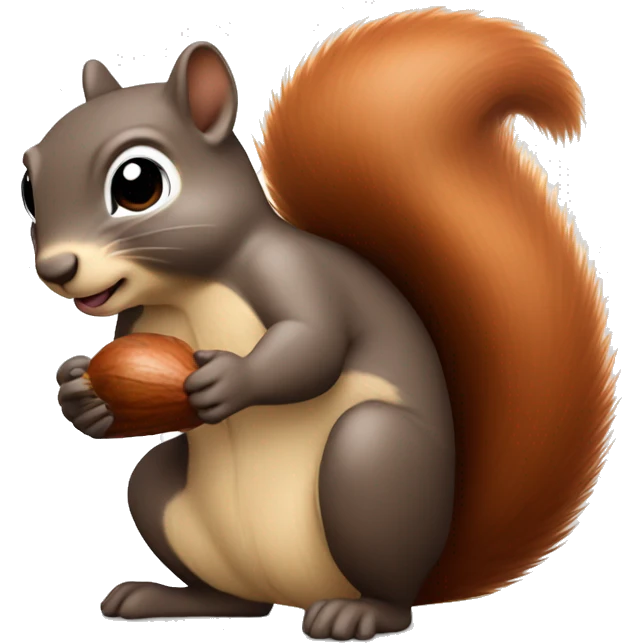 squirrel holding a big chestnut emoji