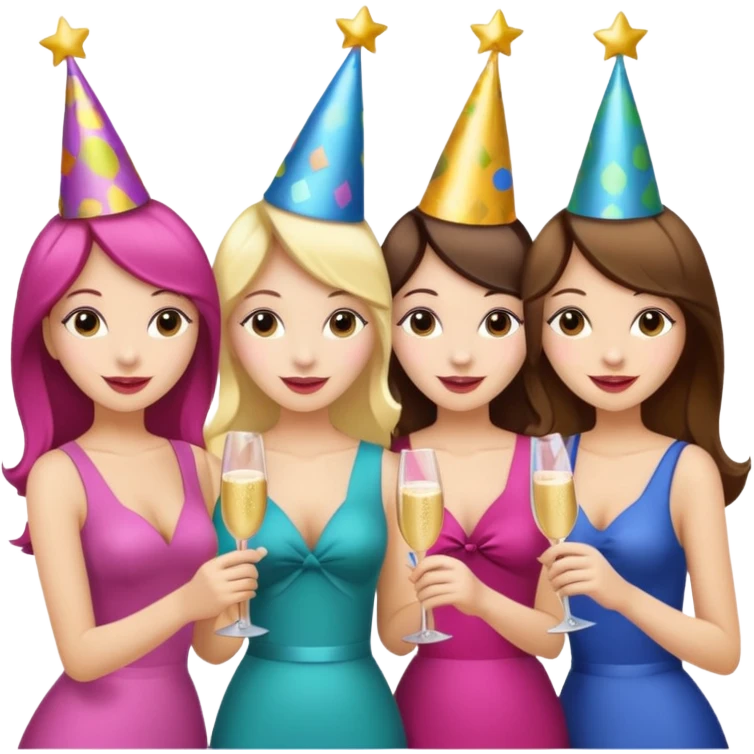group of girls ready for a bacheloret party emoji