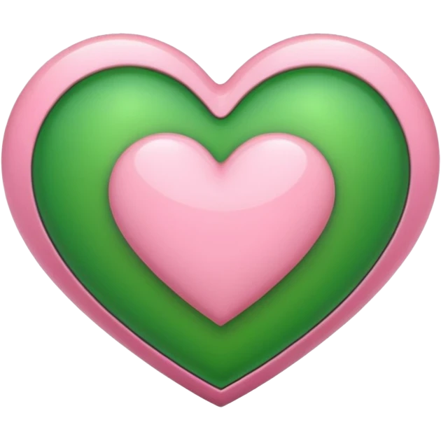 pink & green heart emoji