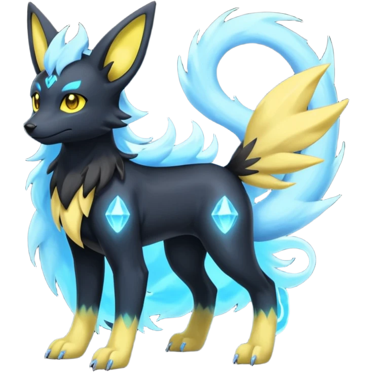 Manectric-Electrike-Aurorus-Umbreon-Draco-Fakémon-hybrid-creature (full body), 4 legs emoji