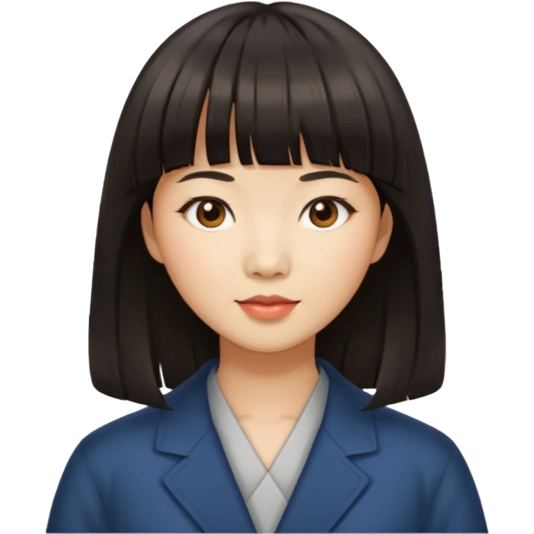 동양인 중간머리길이 앞머리있는 여성 제작 emoji