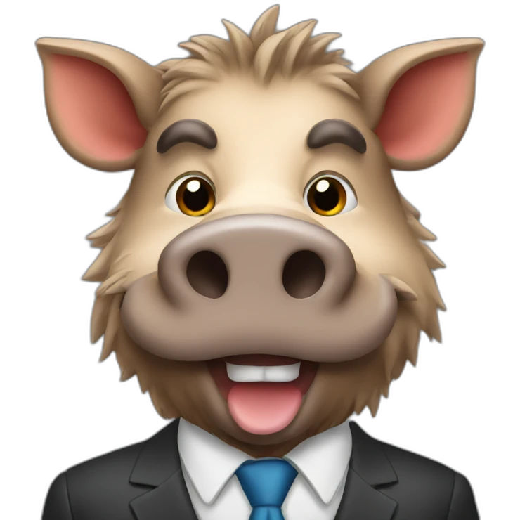boar businessman emoji