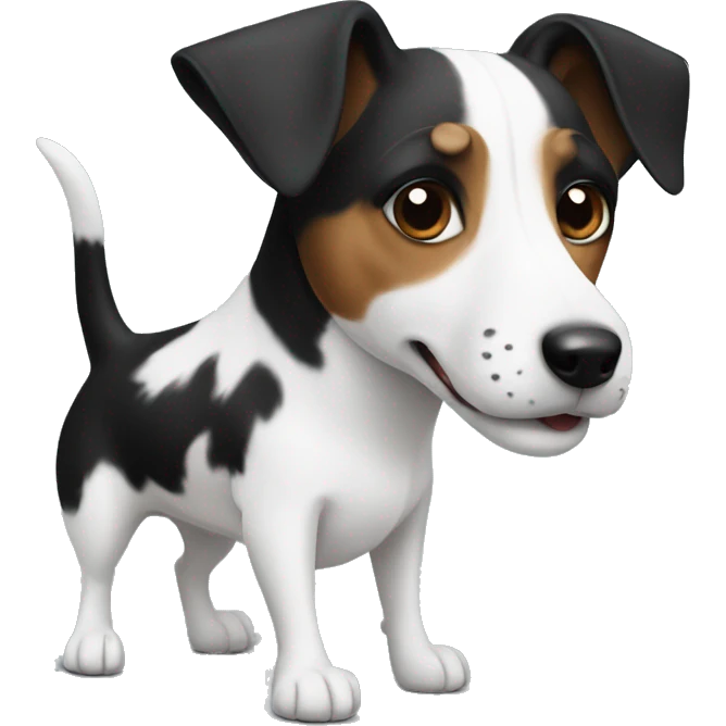 Black and white Jack Russell dog emoji