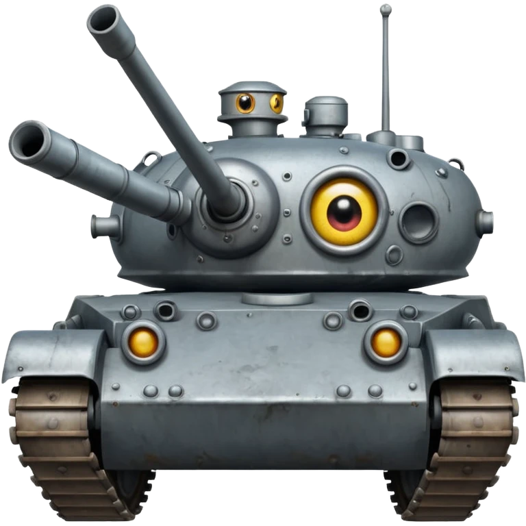 tank that has an eye and a mouth  emoji