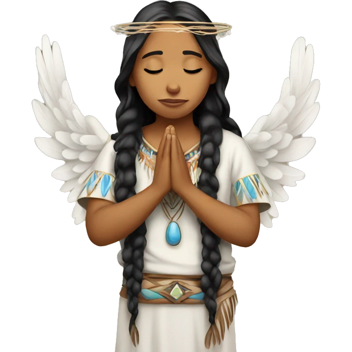 Native American Angel praying thank you emoji