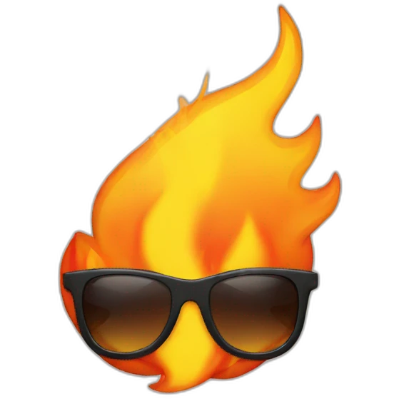 Fire with sunglasses emoji