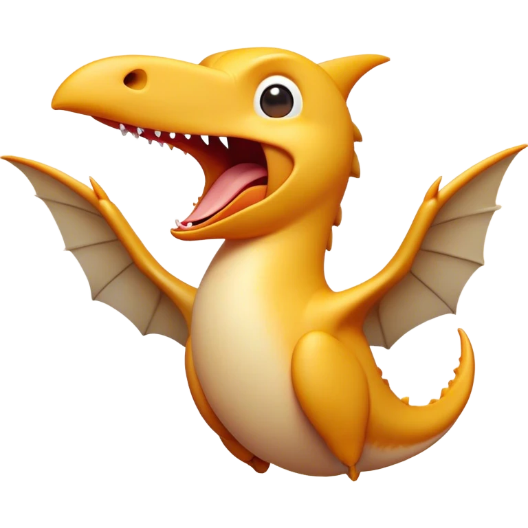 Cinematic Cute Yawning Pterodactyl Portrait Emoji, Head tilted slightly with a dramatic, wide-open yawn, showcasing a slender, gracefully curved body with softly drooping wings and sleepy, half-closed eyes, Simplified yet irresistibly cute features, highly detailed, glowing with a soft, cozy aerial glow, high shine, relaxed yet expressive, stylized with a dash of whimsical flight charm, soft glowing outline, capturing the essence of a drowsy yet affectionate Pterodactyl that appears ready to stretch and yawn its way out of the screen! emoji