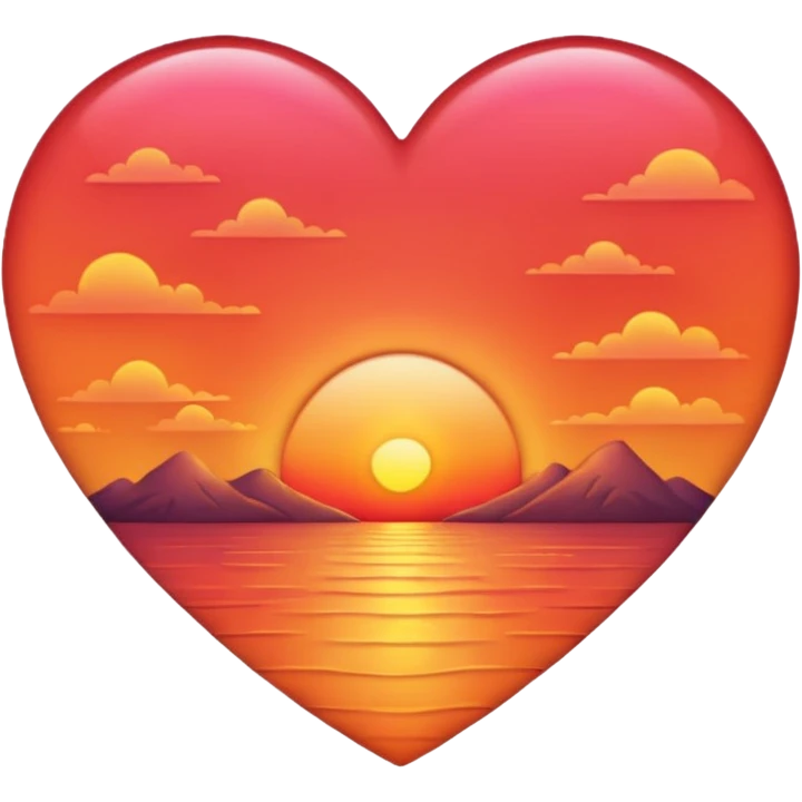heart with a sunset inside emoji
