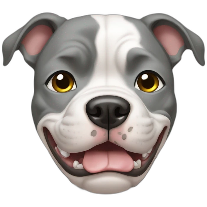 Crying grey and white Pitbull emoji