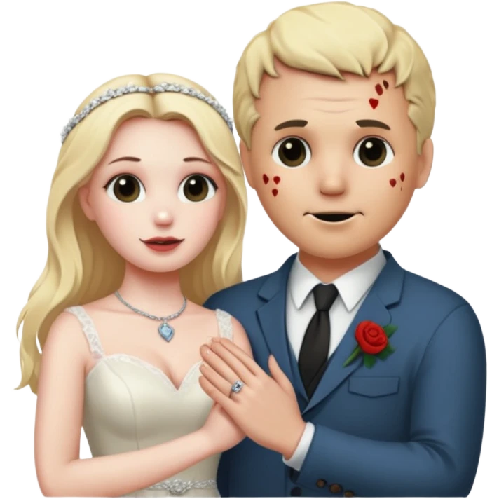 Jason Voorhees, looking cute, looks like he is in love, holding hands emoji