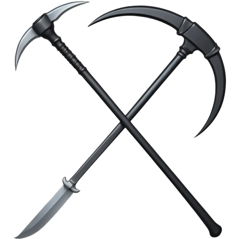 The scythe of the God of Death, a symbol of death, is long and straight, entirely in deep black. emoji