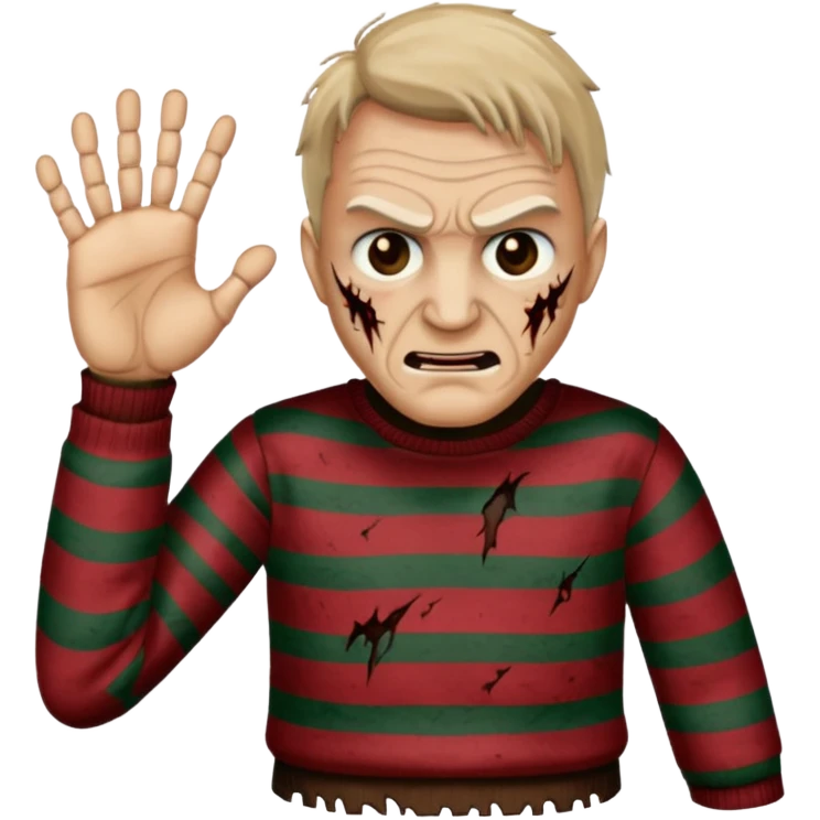 Freddy Kruger emojie with claw hand to emoji