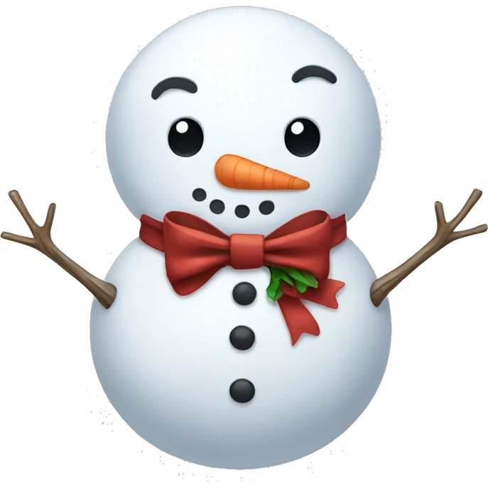 Snowman wearing a bow emoji