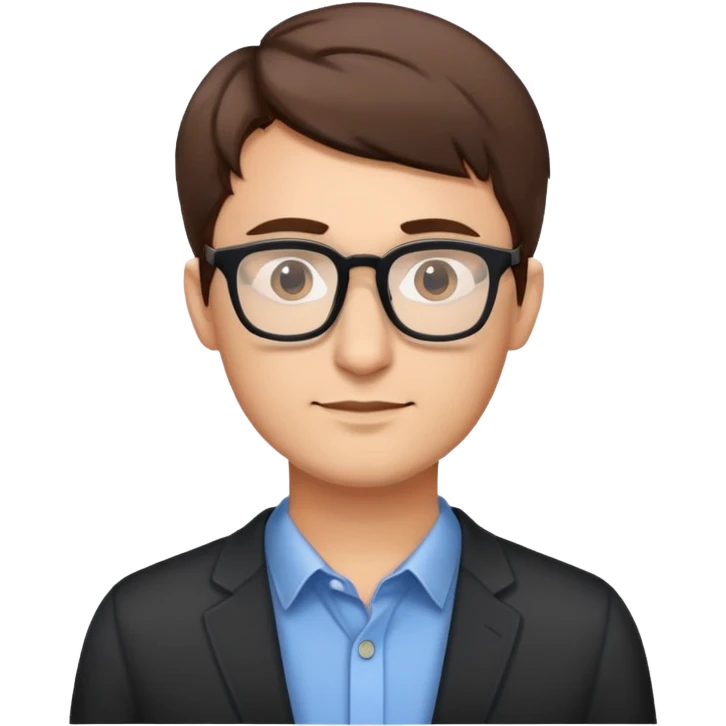 Man with short hair wearing glasses, tech entrepreneur emoji