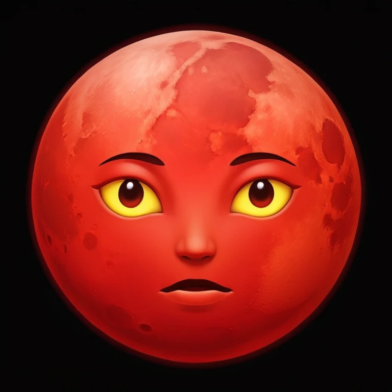 hazme una luna roja emoji