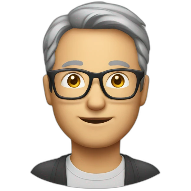 middle-aged man with glasses,icon emoji