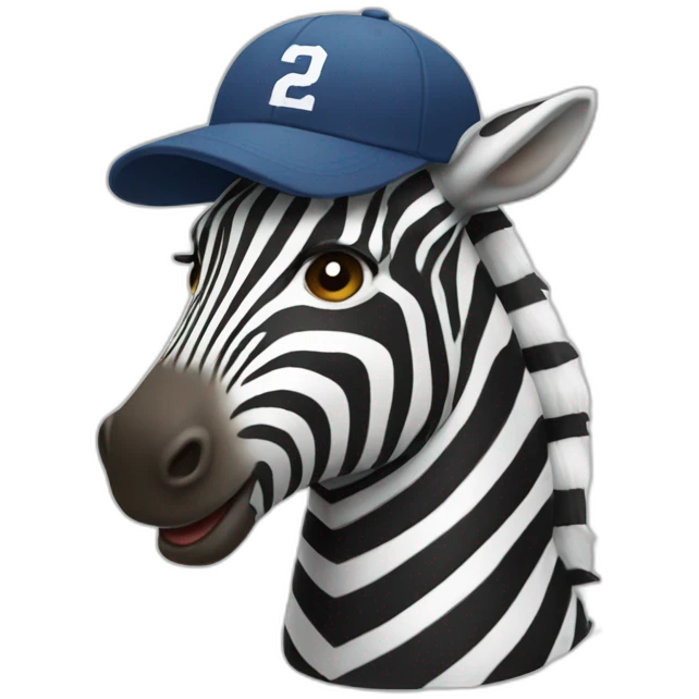 A zebra with a baseball hat emoji