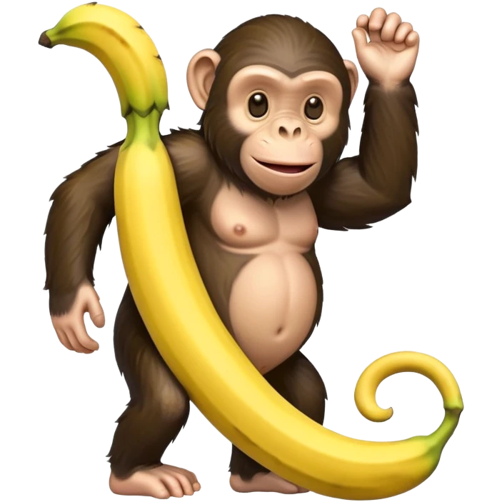 Chimpanzee witj body as banana emoji