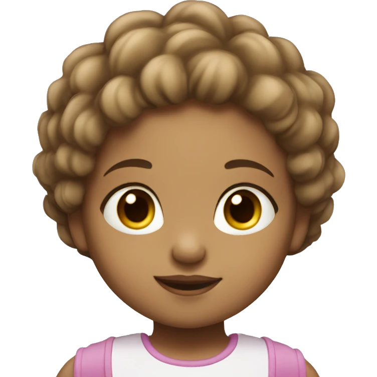 a cartoon picture of a 2 year old girl with light colour skin and brown hair emoji
