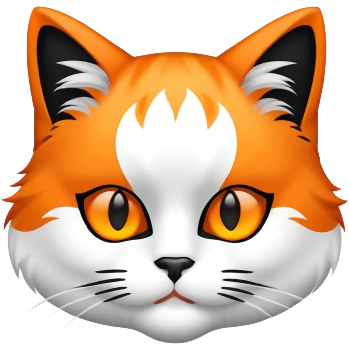 calico cat with white mask emoji