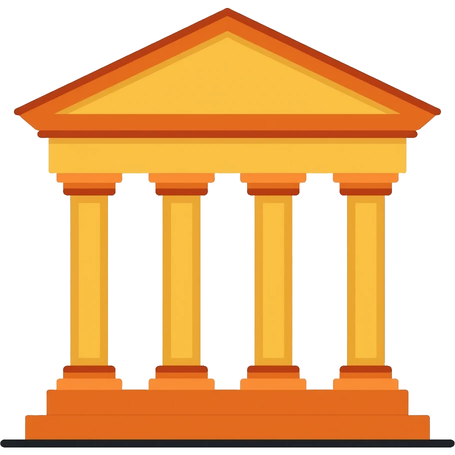classical building with columns in yellow color emoji