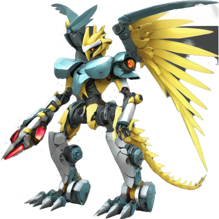 mechanical spiky Medabot-raptor-dragon-Bionicle-mecha full body emoji
