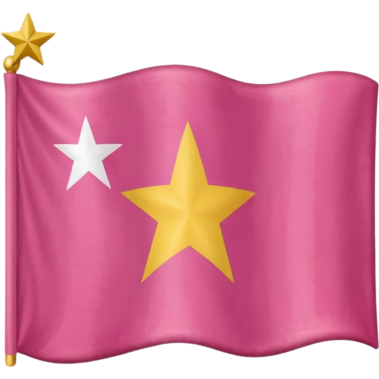 Bandera rosada con una estrella 💫 y franjas blancas emoji