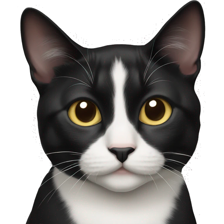 tuxedo cat black nose emoji