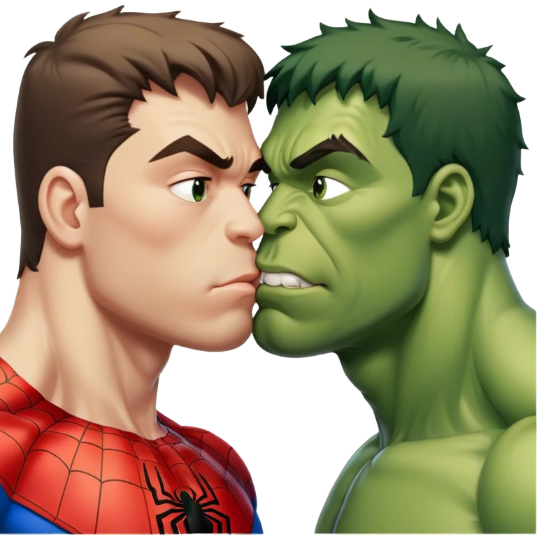 Hulk kiss spiderman emoji