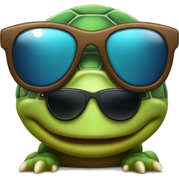 Turtle with sun glasses emoji