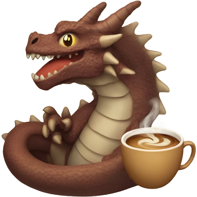 Coffee breathing dragon emoji