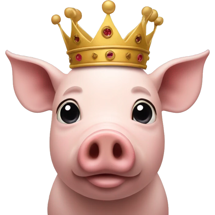 a pig with a crown on the head emoji