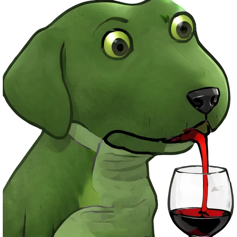 beagle drinking wine emoji
