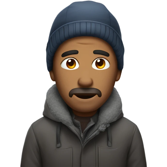 A man who is cold emoji