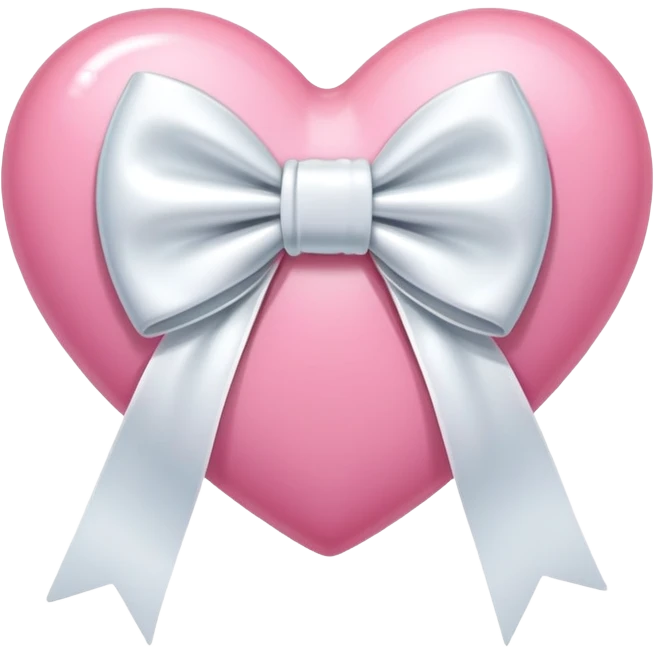 corazón rosa con moño blanco  emoji