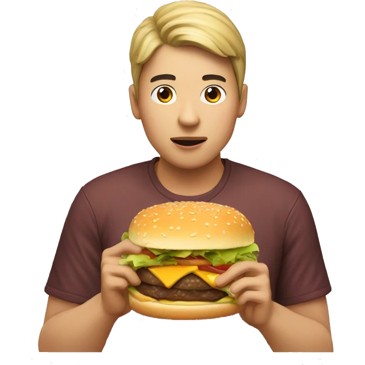 chineese guy eating a burger  emoji