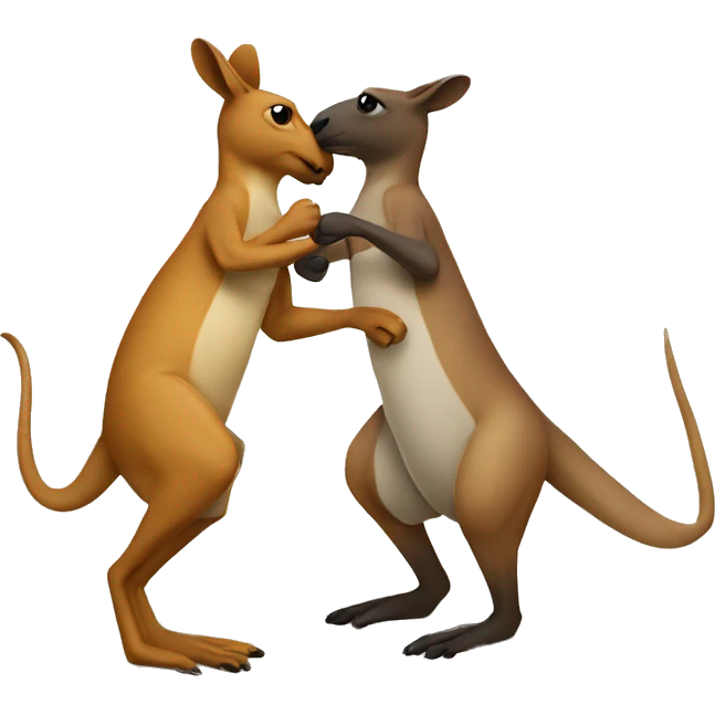 Kangaroo boxing a person emoji