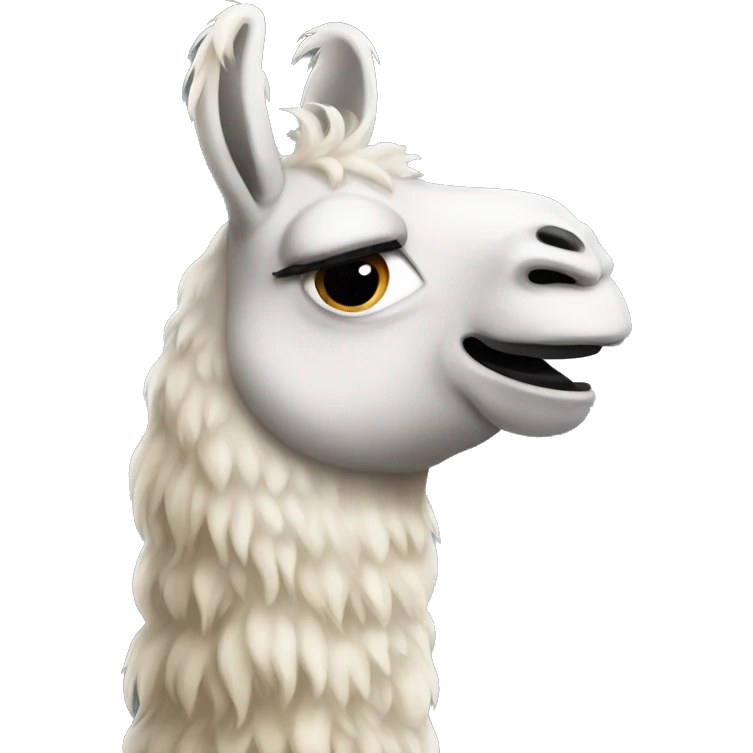 A llama calling  emoji