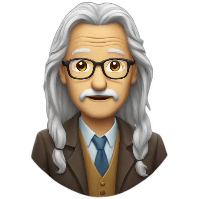 glasses old man long hair  emoji