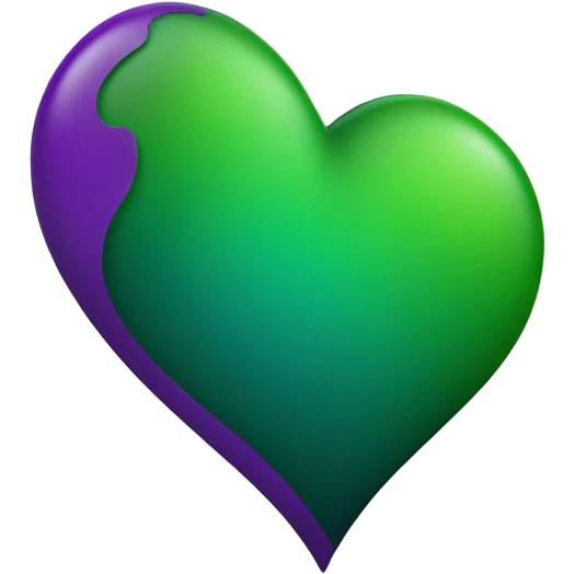purple and green heart emoji