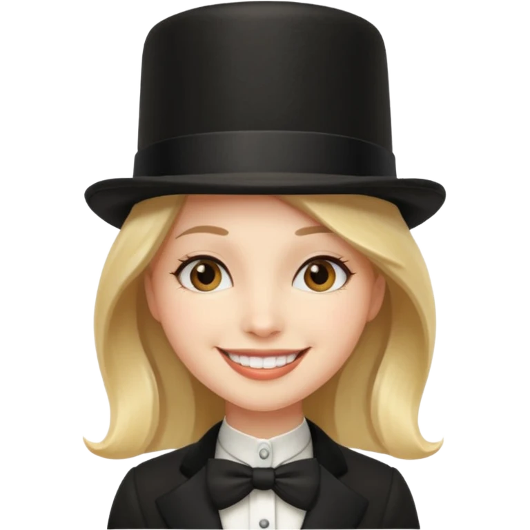 A girl with a top hat emoji