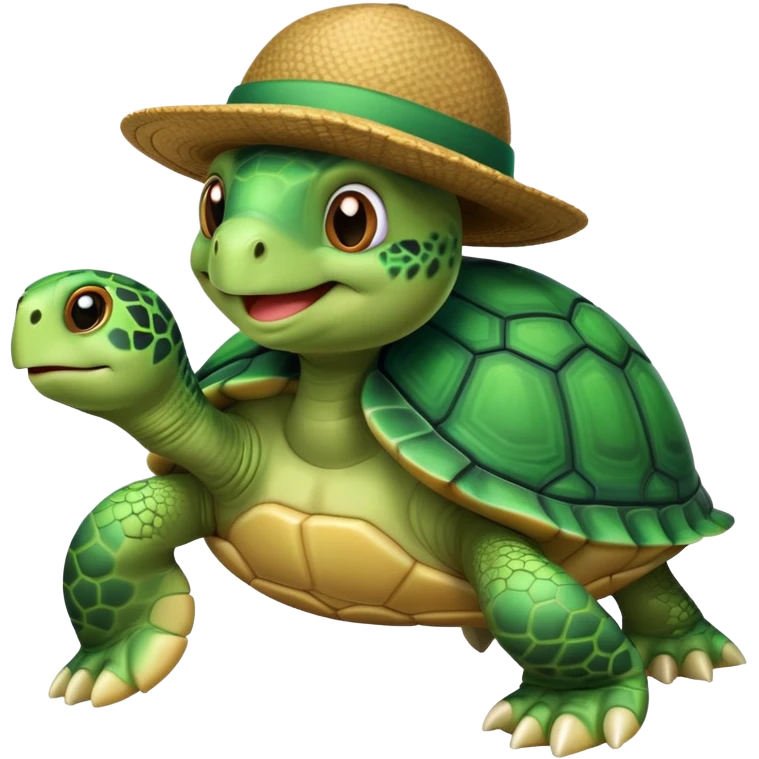 turtle wearing a hat emoji