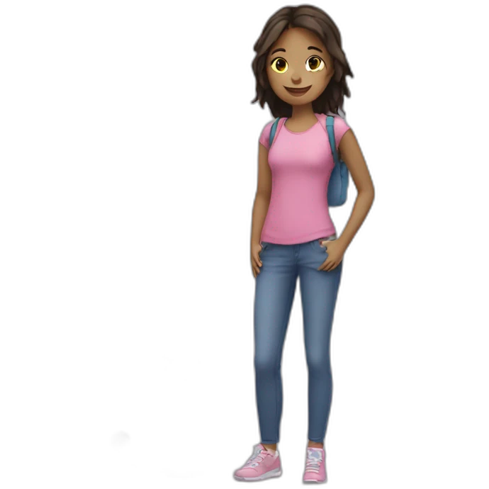 Une fille avec un chat emoji