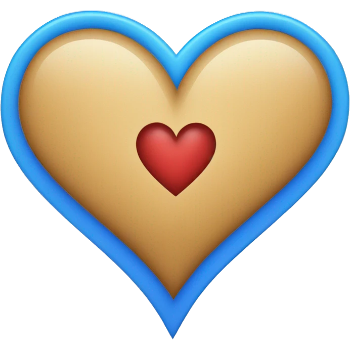 Create an emoji of a heart where the left half is blue and the right half is white. Ensure the colors are vibrant and the design is symmetrical." emoji