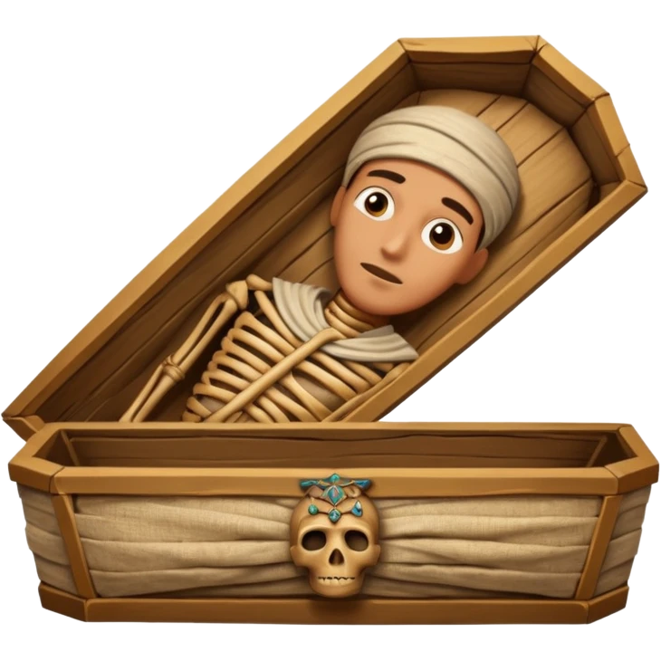 mummy coffin with a guy in it emoji